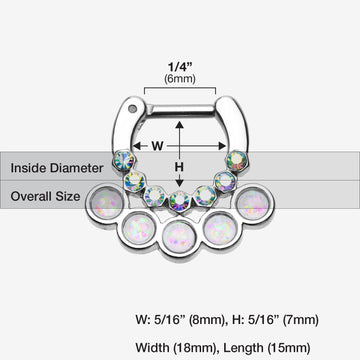Detail View 1 of Opal Aureole Gemina Septum Clicker-Aurora Borealis/White